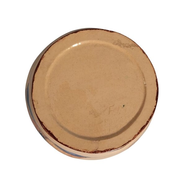 1930s Abstract Ware Mixing Bowl Handmade Hand Painted Signed FM March 1930 - Picture 6 of 10